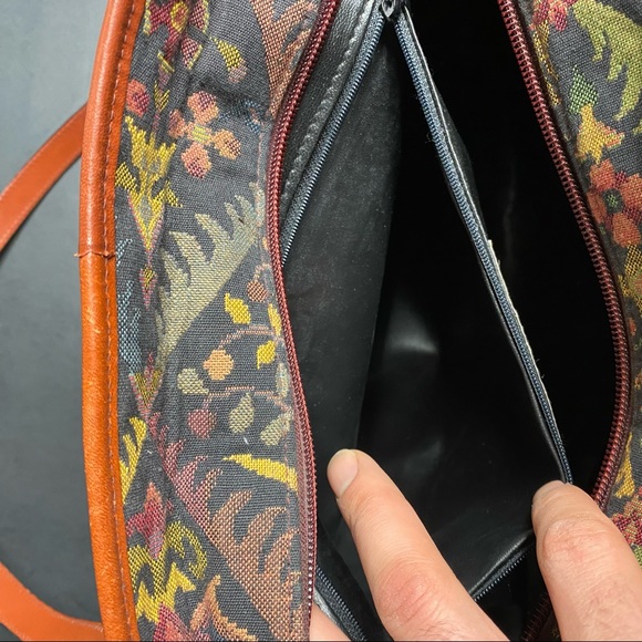 Smithsonian institute needlepoint tapestry carpet bag - Picture 7 of 12